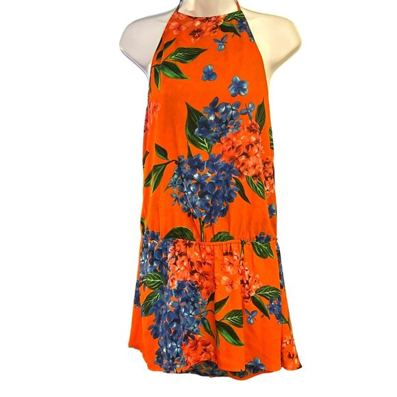 Show Me Your Mumu Women's Red Floral Halter Micro Mini Dress Small Summer Style - Picture 1 of 3